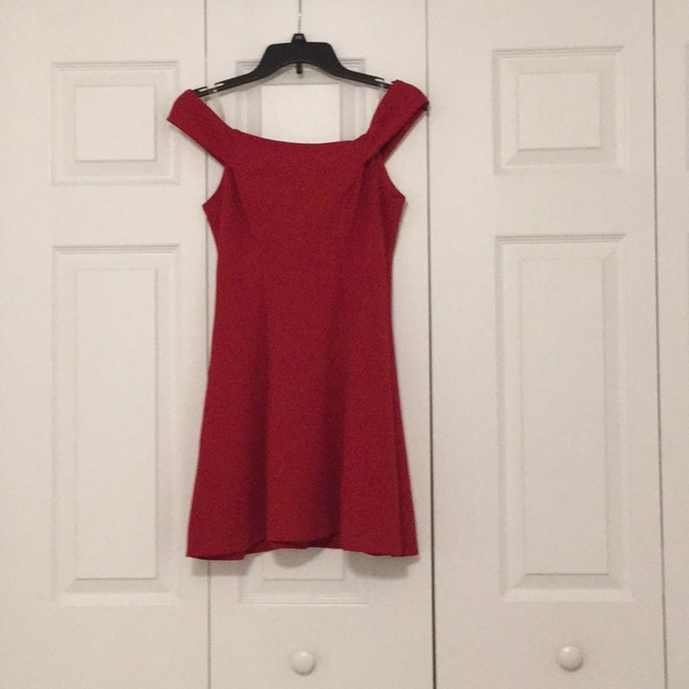 Red Off the Shoulder Mini Dress